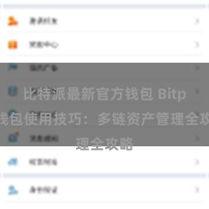 比特派最新官方钱包 Bitpie钱包使用技巧：多链资产管理全攻略