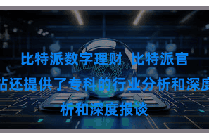 比特派数字理财  比特派官方网站还提供了专科的行业分析和深度报谈